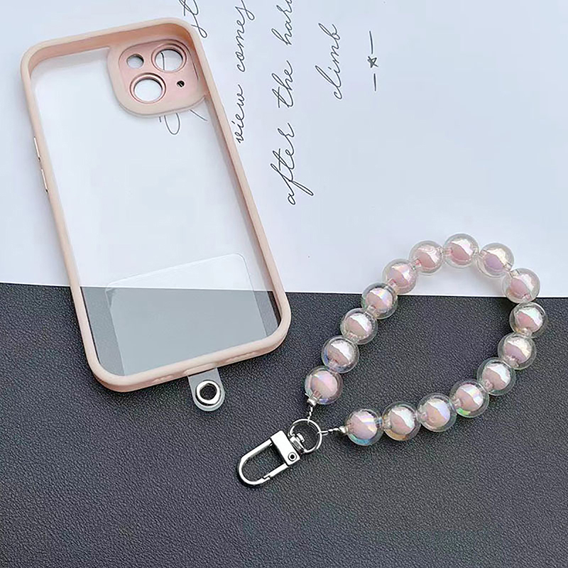 Short Pearl Lanyard Fashion Rhinestone Pendant Mobile Phone Lanyard Hand-woven Wrist Strap Back Case Anti-lost Lanyard_voghion.com