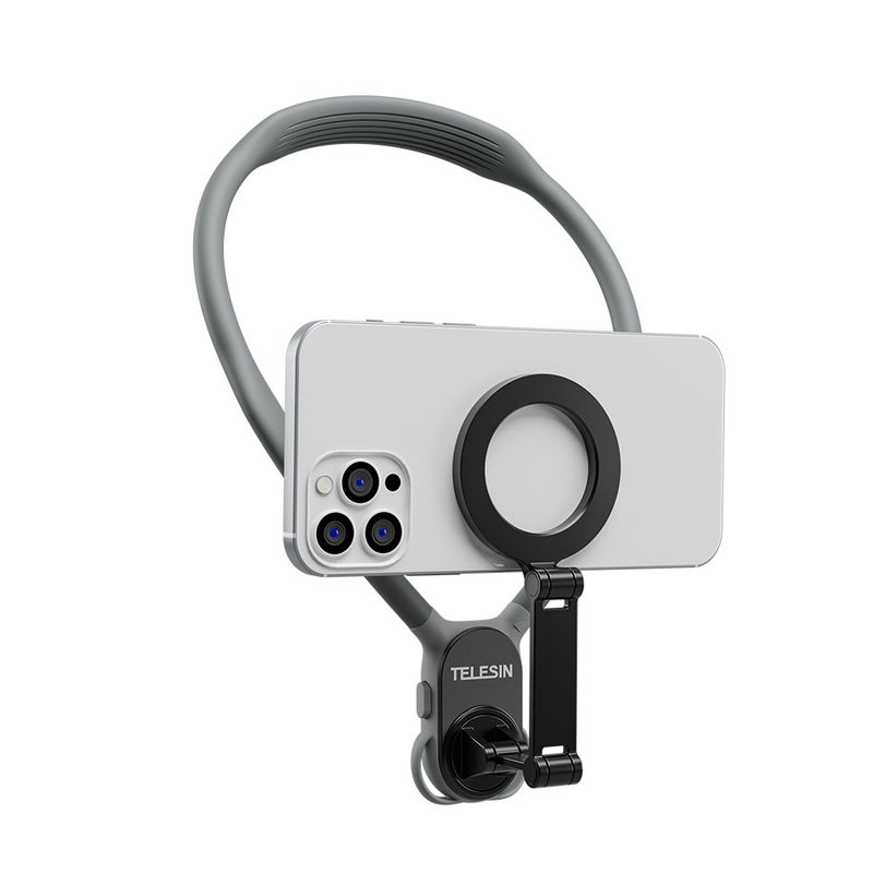 TELESIN Supporto magnetico da collo di prima generazione per telefoni, angolo di visione per streaming live mobile_voghion.com