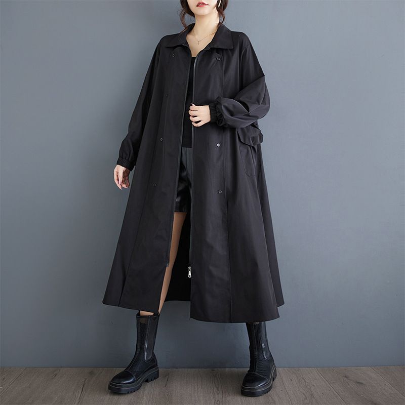 Collezione autunnale da donna di grandi dimensioni, nuova, ampia e alla moda, taglio tridimensionale, tasca grande, lunghezza media_voghion.com