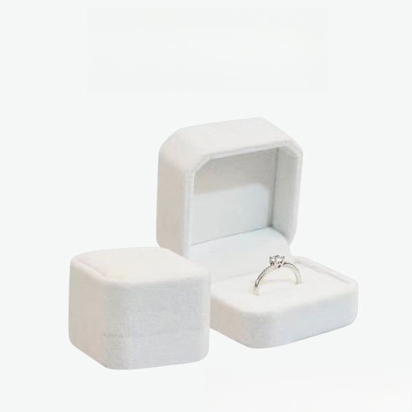 Wedding Ring Box Flannel Wedding Proposal Diamond Ring Box Jewelry Box Stud Earring Box Packaging Gift Box Birthday Valentine's Day Anniversary Gift_voghion.com