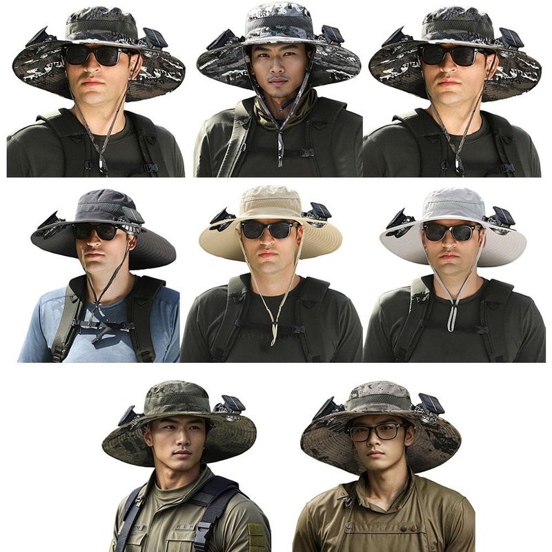 Het försäljning solskydd sol utomhus fiske fläkt laddning vind sommar stor kant solskydd manlig visir fiskare hatt snabbtorkande_voghion.com