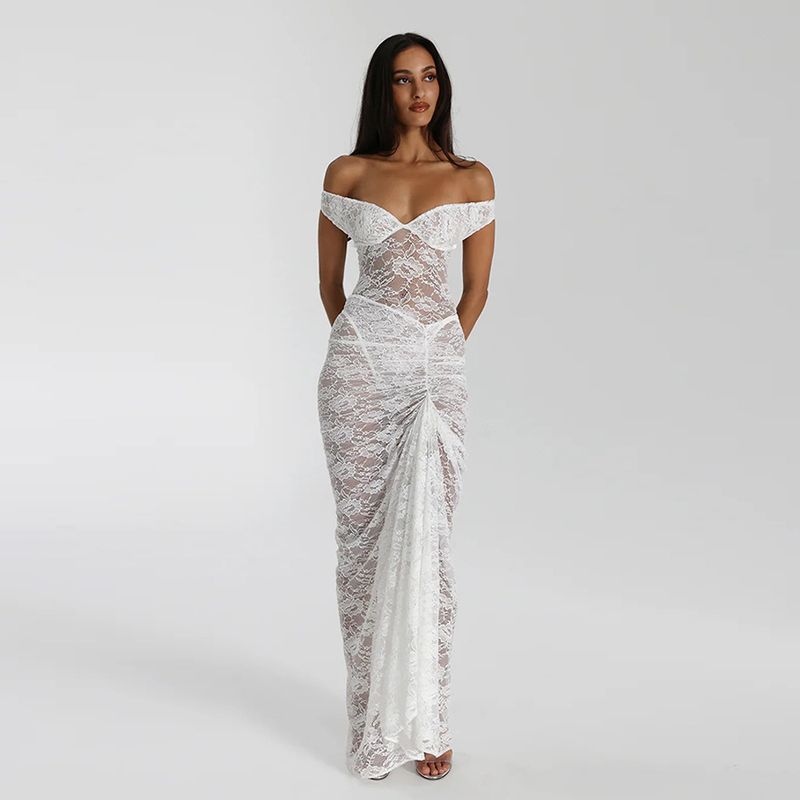 Hot Selling New Two-piece Sleeveless Backless Lace Dress, Sexy And Fashionable Slim Fit Long Skirt Set_voghion.com