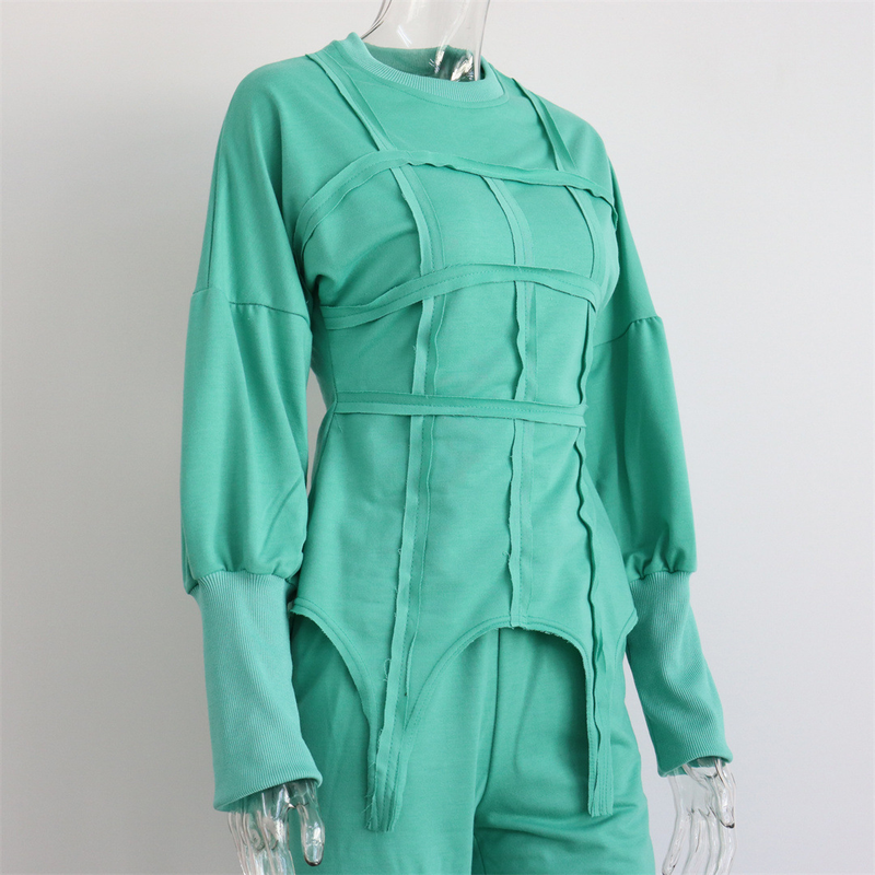 Pantaloni dritti divisi in due pezzi casual da donna_voghion.com