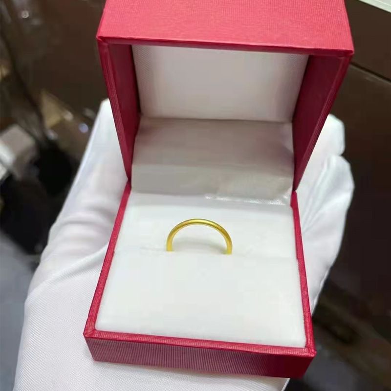 Antiker Stil Erbe schlichter Ring glänzender Ring weiblicher Vietnam Sand Gold mattierter massiver geschlossener Ring_voghion.com
