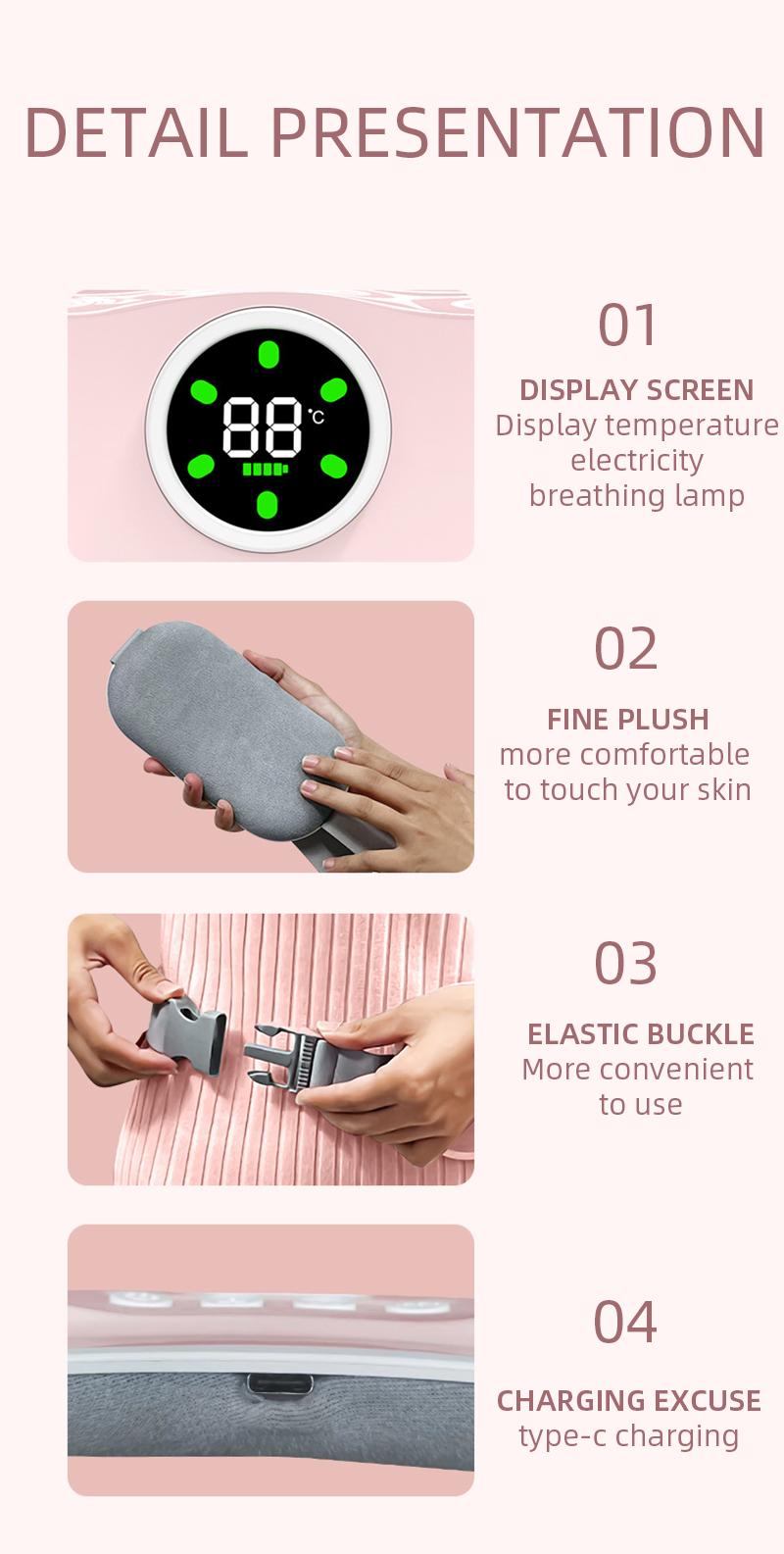 Smart Menstrual Heating Vibration Belt Warming Belly Relieve Period Cramp Pain Hot Compress Waist Device Abdominal_voghion.com