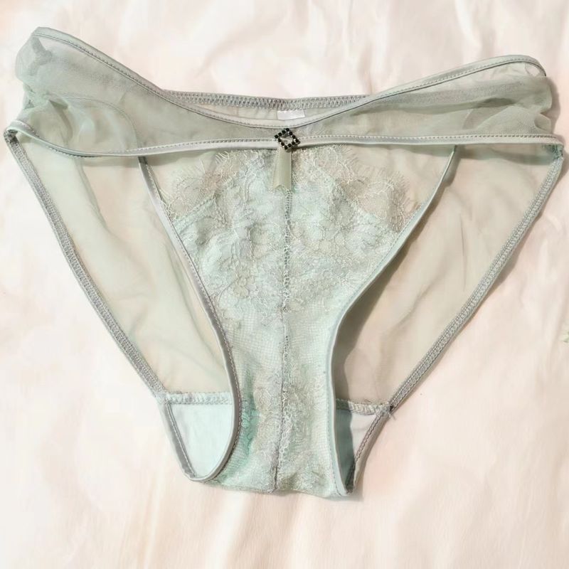 İç Çamaşırı Seksi Çapraz Hollow Mesh Şeffaf Dantel Elmas Pamuklu Kasık Külot_voghion.com