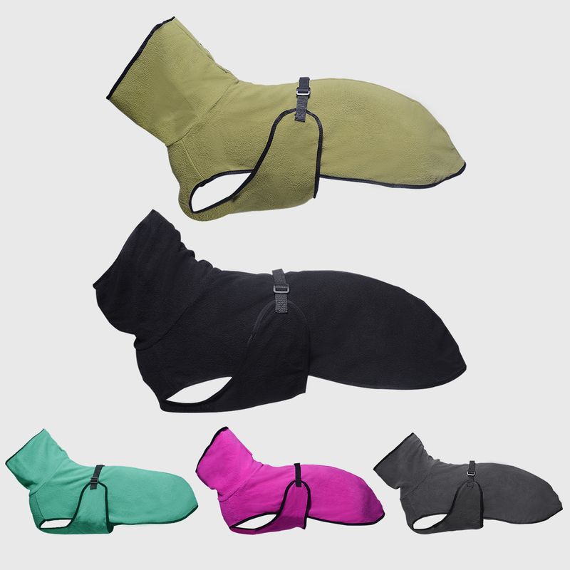 Pullover Pet Fleece Golden Retriever Thickened Warm Hooded Solid Color Dog Clothes_voghion.com