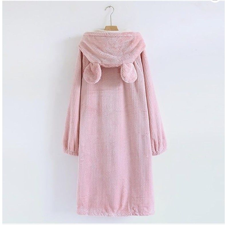 Herfst en winter warme en comfortabele loungewear vest verdikte nachtjapon_voghion.com