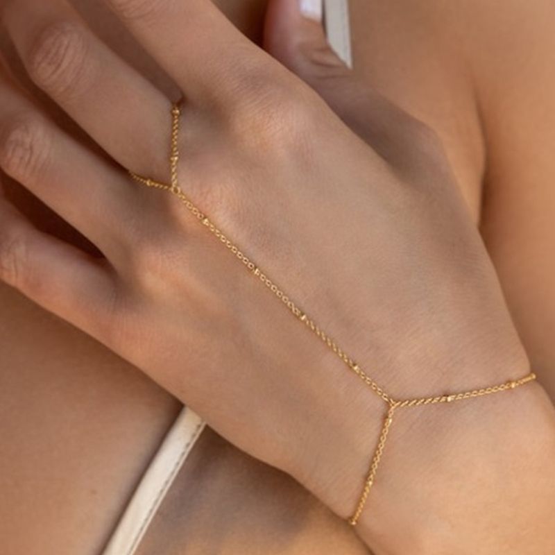 Braccialetto semplice e versatile con perline di rame intarsiate, personalità squisita e alla moda, con cristalli_voghion.com