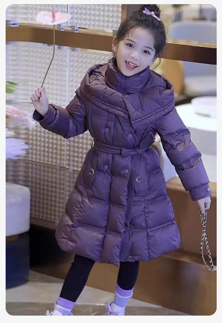 Mädchen Baumwolle Gefütterte Jacke Winter Mantel 2025 Neue Lange Dicke Unten Baumwolle Jacke kinder Baumwolle Gefütterte Jacke Stilvolle Fabrik Direkt verkäufe_voghion.com