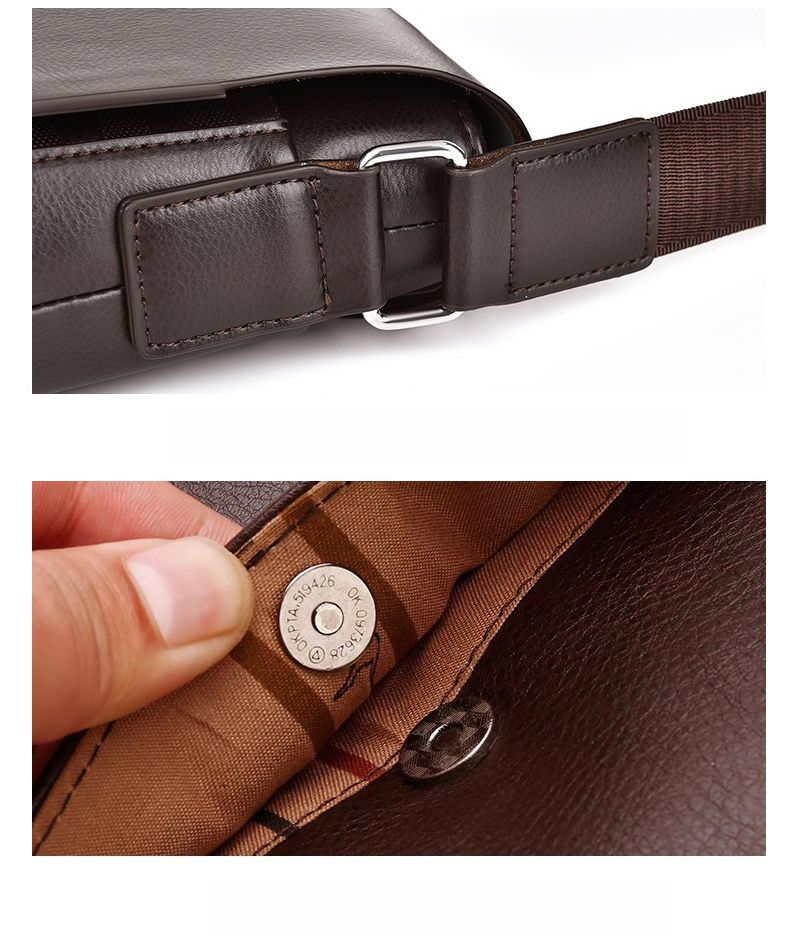 Men's checkered men's crossbody vertical casual high-end single shoulder bag, business briefcase, large capacity_voghion.com