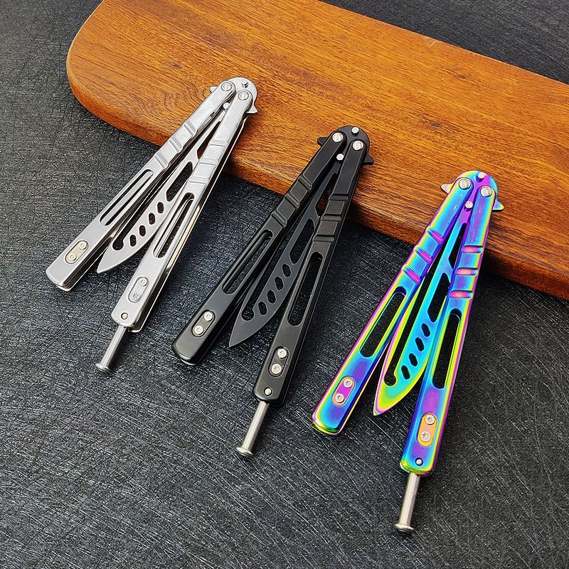 CSGO Peripheral Butterfly Hand Training Throwing Unsharpened Ornamental Foldable Beginner Practice Knife_voghion.com