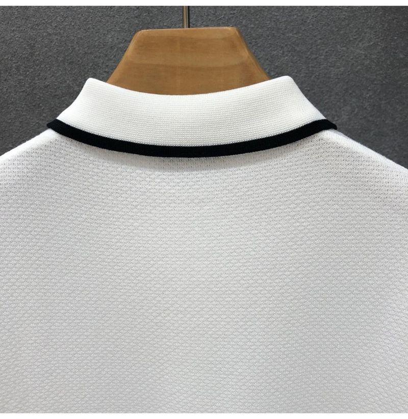 Polo a righe slim fit da uomo, a maniche corte, traspirante, estiva, casual, con colletto classico, comoda maglia_voghion.com