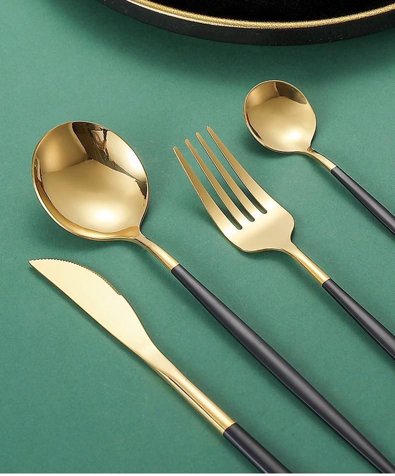 Ensemble de couverts haut de gamme en acier inoxydable 410 – Couteau, fourchette, cuillère, style européen, poli miroir, ustensiles de table élégants pour mariage, cadeau et usage quotidien_voghion.com