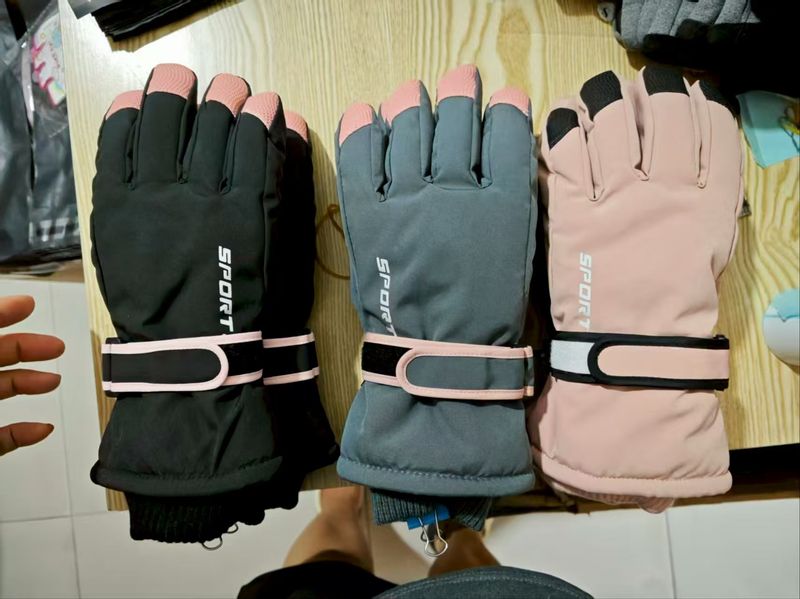 Gants de ski antidérapants, doublés en polaire, épais, chauds, pour cyclisme, écran tactile, résistants à l'eau, avec bande réfléchissante_voghion.com
