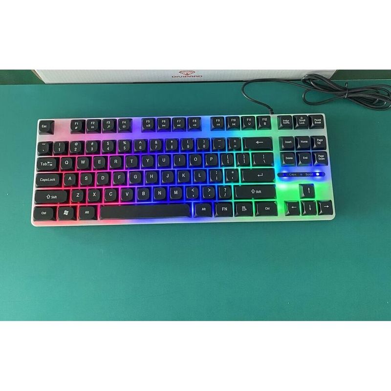 Floating Backlit Keyboard 87 Keys Wired USB Laptop External Desktop Computer Universal E-sports Gaming_voghion.com