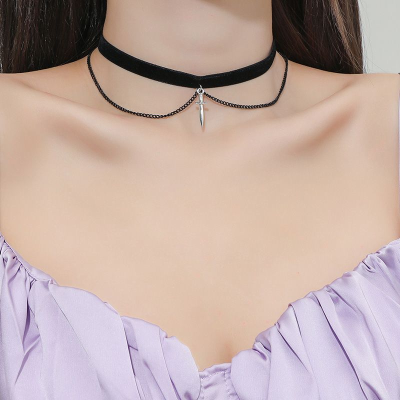 Gargantilla Veet de cadena de color dorado de doble capa lista para usar, collar corto de mariposa de moda para mujeres, niñas, estudiantes, estética gótica_voghion.com