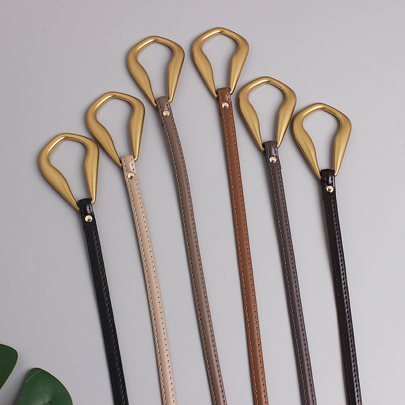 Ceinture fine en cuir véritable pour femmes, nouvelle boucle en fer à cheval, costume décoratif coréen polyvalent, manteau, robe pull, à la mode et simple, nouvelle collection_voghion.com