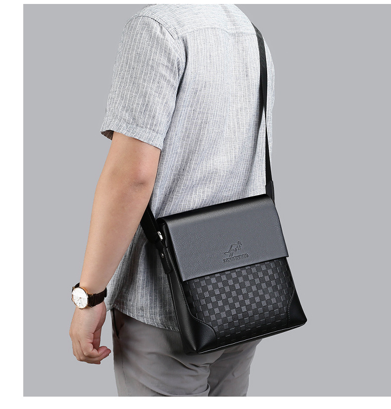 Schoudertas Heren Crossbody Tas Cover Checkerboard Retro Heren Tas Heren Leren Tas Buitenlandse Handel Model Directe Verkoop_voghion.com