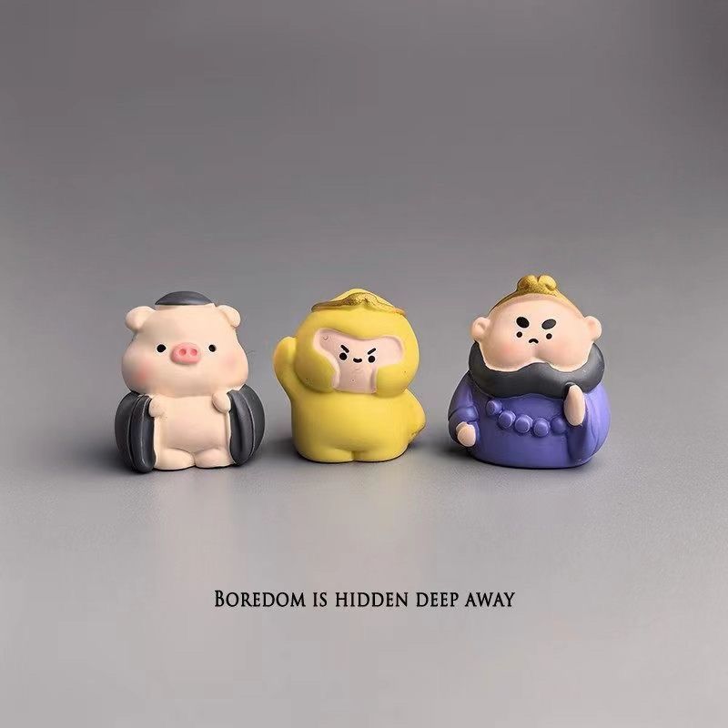 Bored, Put On Display Q Version Journey To The West Wukong Computer Desktop Small Ornament Stress Relief Healing_voghion.com