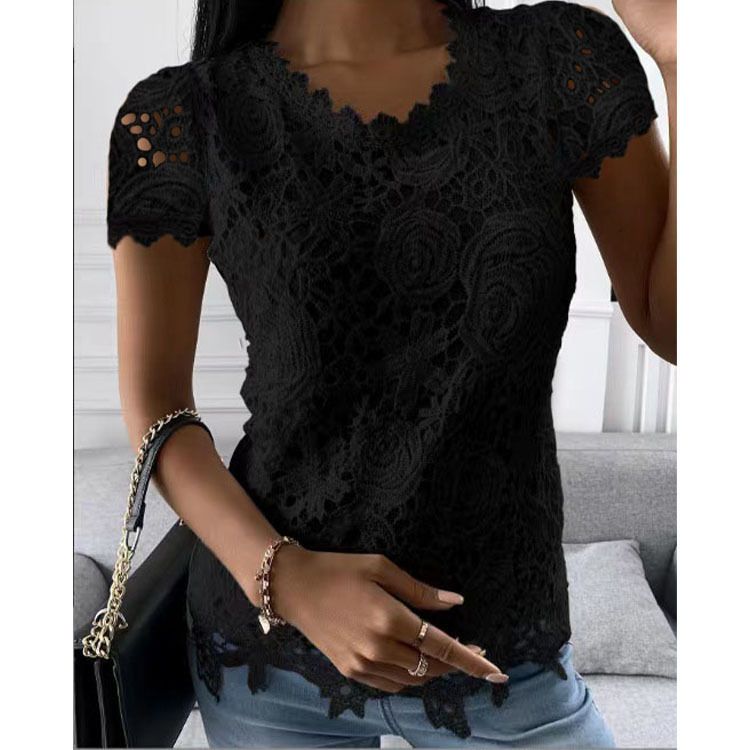 Women's Clothing Autumn and Winter New Lace Long Sleeve Top_voghion.com