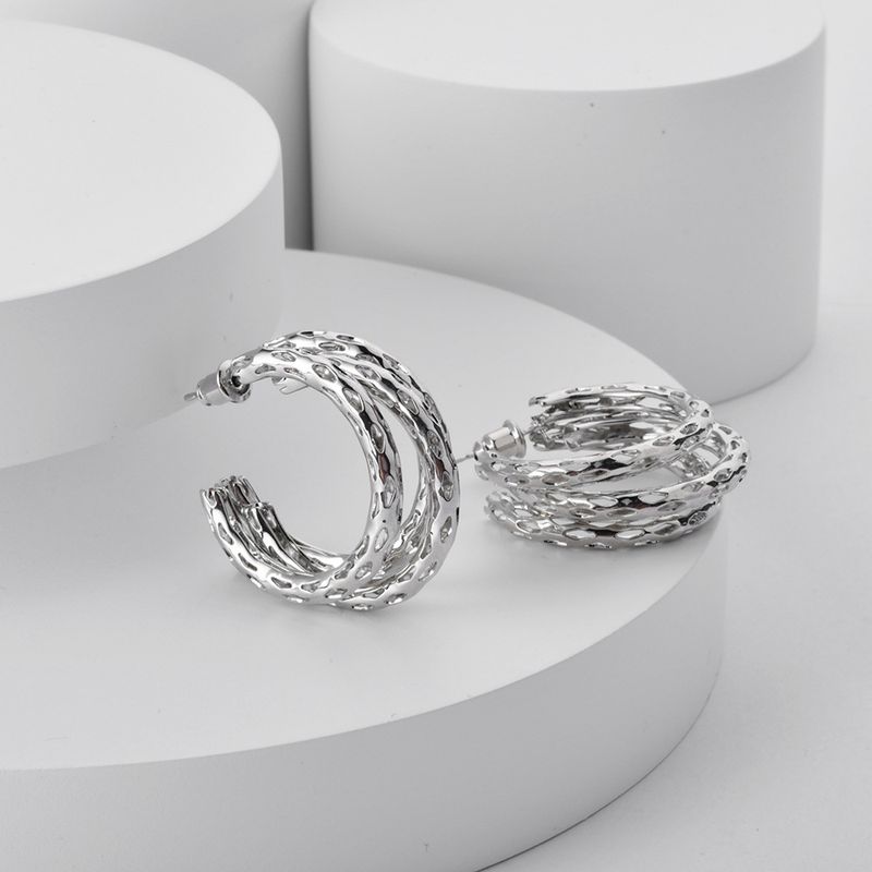 Orecchini con temperamento esagerato, stile metallo, eleganti, linea cava, semplici, alla moda_voghion.com