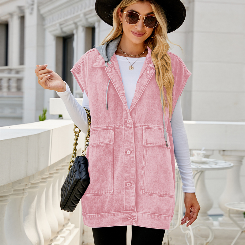 gilet in denim canotta spalla gilet senza maniche in denim di tendenza della moda femminile_voghion.com