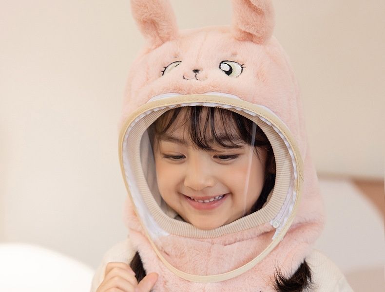 Wintermützen für Jungen und Mädchen mit Gesichtsschutz, Winddichte Mützen, Ohrenschützer, Kopfbedeckungen, warme Babyschals, Einteilige Mützen, Weihnachtsgeschenke_voghion.com