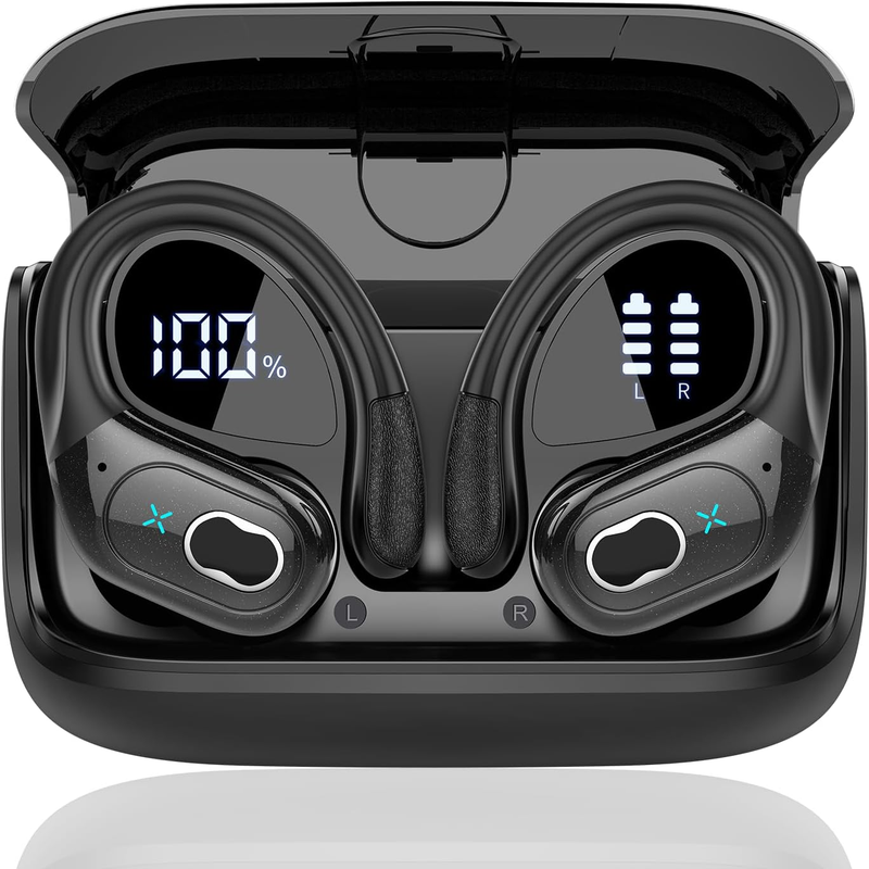 Écouteurs de sport TWS Bluetooth 5.4, Hi-Fi, basses, sans fil, LED tactile, mains libres, antibruit, étanches_voghion.com