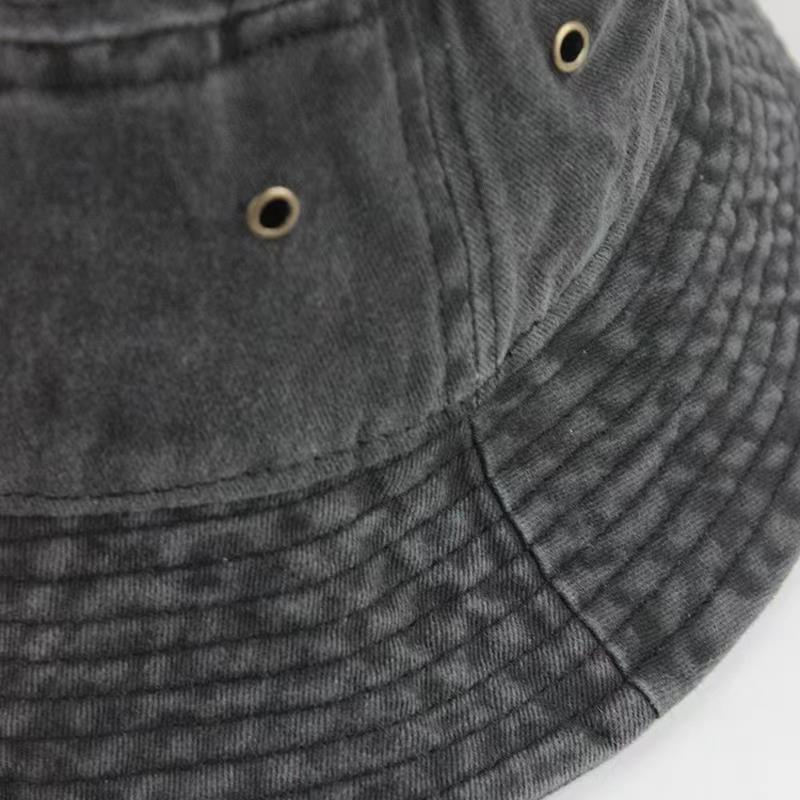 Chapéu de balde retrô lavado popular, simples, moderno, masculino e feminino, versátil, dobrável, jeans, chapéu de bacia, moda_voghion.com