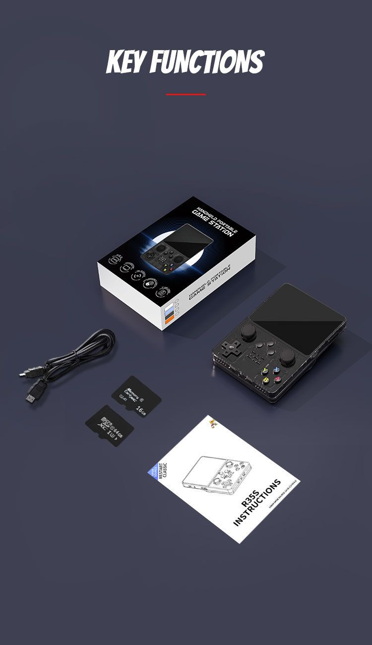 Consoles de jeux vidéo R35S Système Linux portable open source 3,5 pouces Console de jeu portable rétro GBA Arcade nostalgique PS1_voghion.com