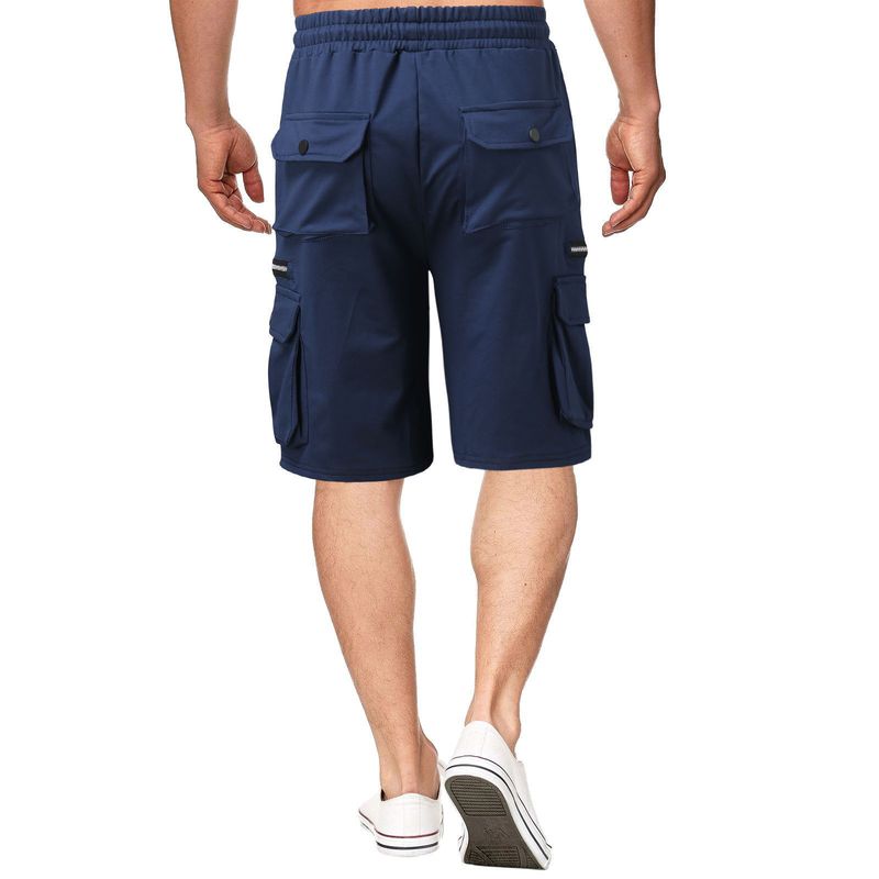 Europäesch an amerikanesch Männer Summer Overalls Hosen Kotteng locker Plus Size Fënneft Hosen Männer Multi-Täsch Casual Hosen_voghion.com
