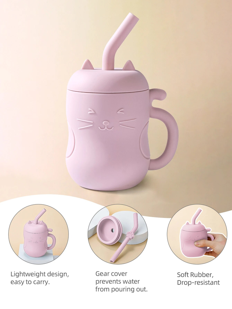 1 peça de canudo de silicone para bebês, copo portátil sem BPA para armazenamento, recipiente para lanche, copo de alimentação, copo à prova de vazamento para crianças, copo de bebida para aprendizagem_voghion.com