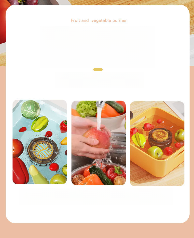 Purificador rotativo de frutas e vegetais, preservação de alimentos, esterilização sem fio, remoção de pesticidas, limpeza automática_voghion.com