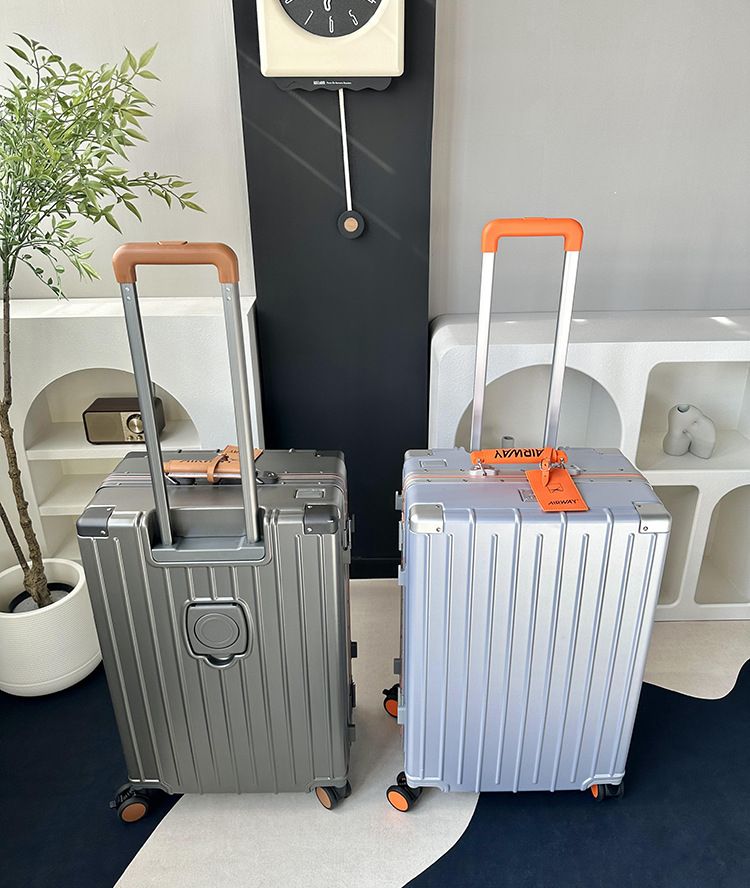 Airway Multifunctional Suitcase Female Aluminum Frame Trolley Case Male Password Case Large Capacity Suitcase Boarding Case 20PC_voghion.com