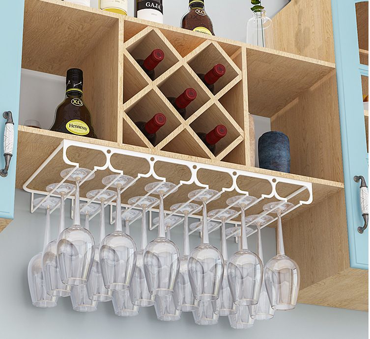 Cross-border creative goblet rack iron wine cup holder upside down home wine cabinet bar hanging wine cup holder_voghion.com