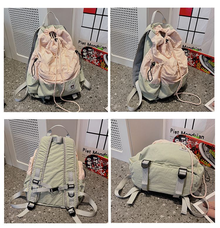 Fashionable and lightweight drawstring drawstring drawstring bucket bag, new color outdoor leisure backpack, tennis racket bag_voghion.com