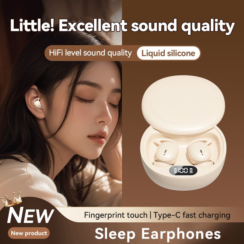 M73 Bluetooth Private Model Sleep Earphones Side Lying Wearable Appearance High Sound Quality Straight Hair_voghion.com