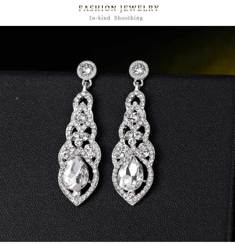 Shiny VENUS Kristall Lange Baumeln Ohrringe Für Frauen Exquisite Strass Hohl Stud Eardrop Braut Hochzeit_voghion.com