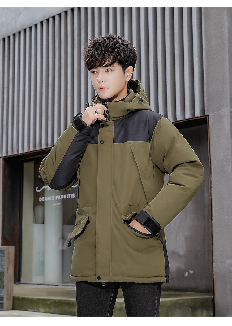 Giacca da lavoro invernale da uomo in piumino di cotone, nuova giacca di cotone casual di media lunghezza ispessita di marca alla moda_voghion.com