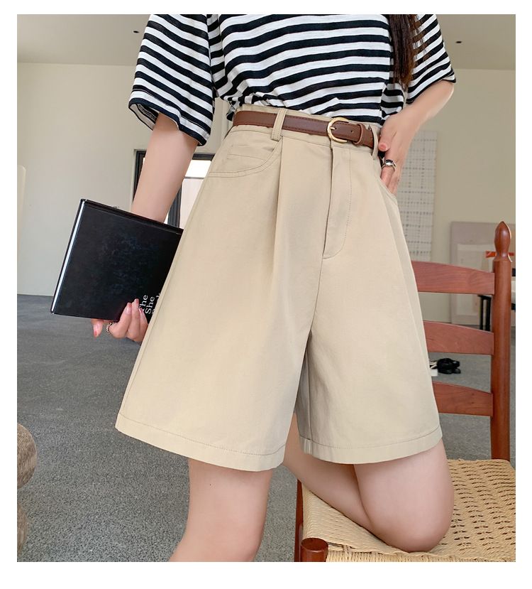 Dameskleding Losse en casual wijde A-lijn shorts Hoge taille Kleine maten werkshorts_voghion.com