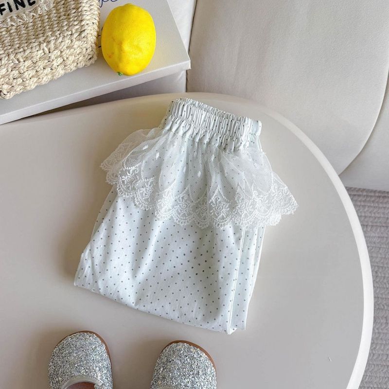 Calça anti-mosquito leve e respirável de renda para mãe e filho, calça casual fina para bebê e menina_voghion.com
