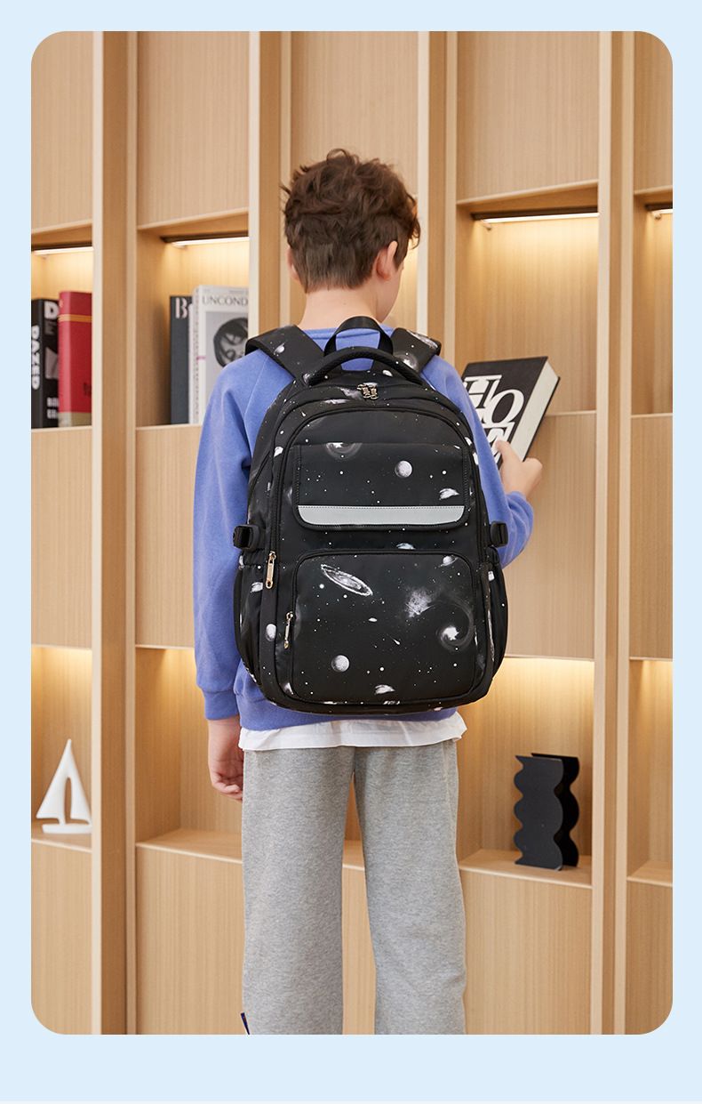 Kinderschultasche Große Kapazität Schülerschultasche Sternenhimmel-Print-Rucksack Multifunktionaler Kinderrucksack Dreiteiliges Set_voghion.com