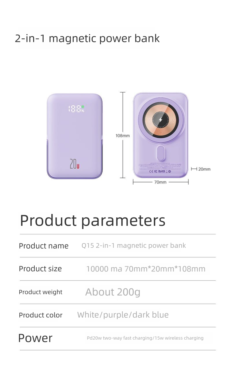 Wireless Iphone Exclusive Magnetic Charging Bank Universal New Portable Mini Mobile Power Supply 10000mAh Battery_voghion.com