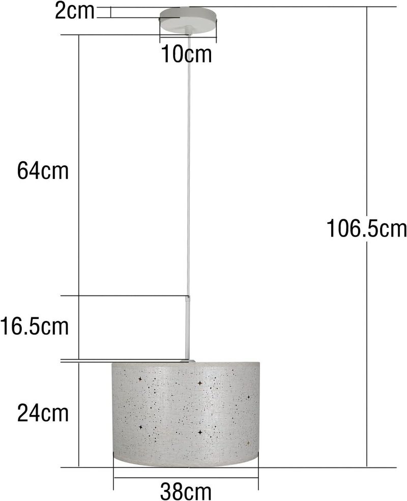 Glitzerlife Pendelleuchte Esstisch Hängeleuchte Esszimmer - Ø38CM Moderne Hängelampe Mit Lampenschirm Aus Stoff E27 Fassung Pendellampe Im Sternenhimmel Design_voghion.com