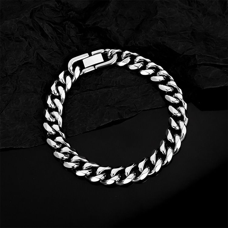 Bracciale punk cubano per uomo e donna, minimalista alla moda, celebrità di Internet e catena di strada cool Instagram Hip-hop_voghion.com