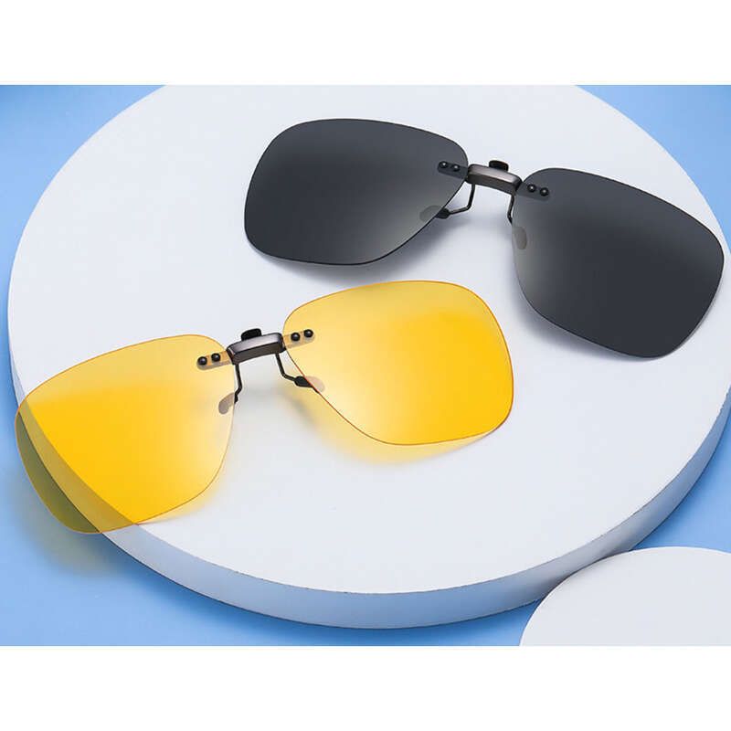 Polarized Sunglasses New Square Aluminum-Magnesium Alloy Flat Lenses Fishing And Driving Eyewear Clip Ons_voghion.com