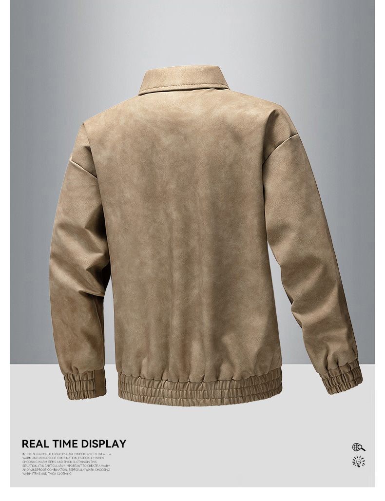 Herren Lederjacke Motorrad Rennanzug Stehkragen Herrenjacke_voghion.com