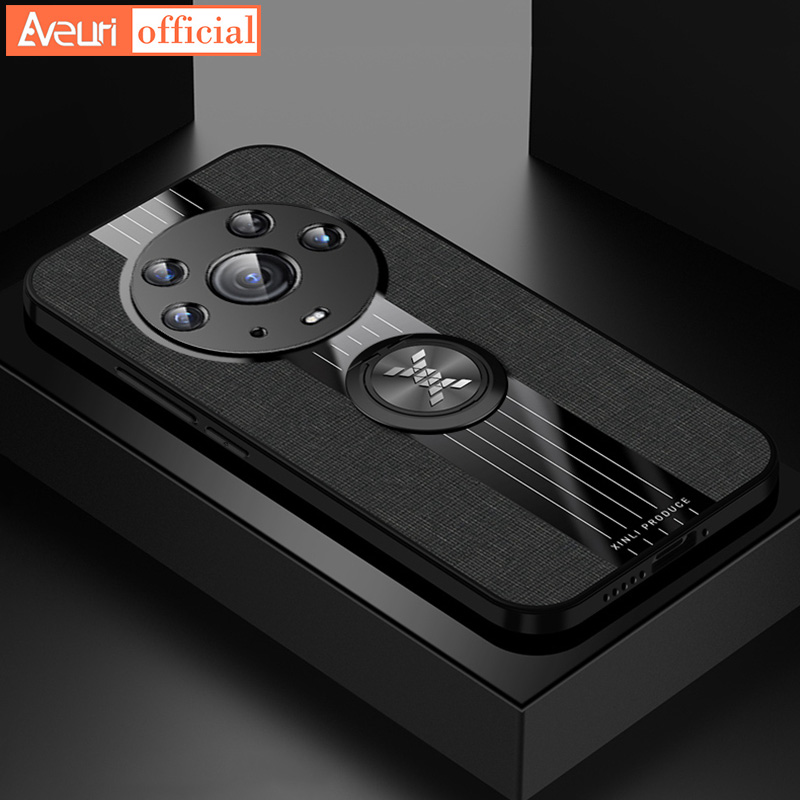 Coque de téléphone de luxe en tissu mat, étui arrière avec anneau de support pour Honor X10 X30 Max X30i X7 X9 5G Magic 4 Lite_voghion.com