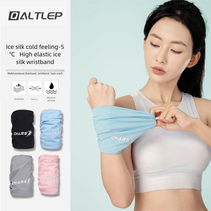 Silk Wristband Wrist Sports Towel Fitness Badminton Running Sweat Absorbing Ice Feel Quick Dry Q045_voghion.com